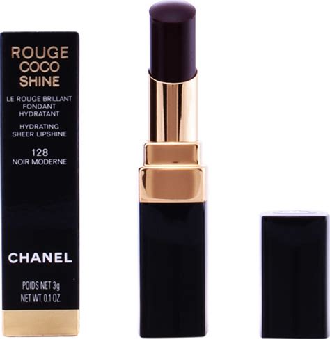 Chanel Noir Moderne (128) Rouge Coco Shine Hydrating Sheer 